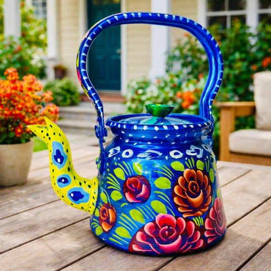 Premium Hand-Painted Tea Kettle – Cultural Pakistani Artwork 003