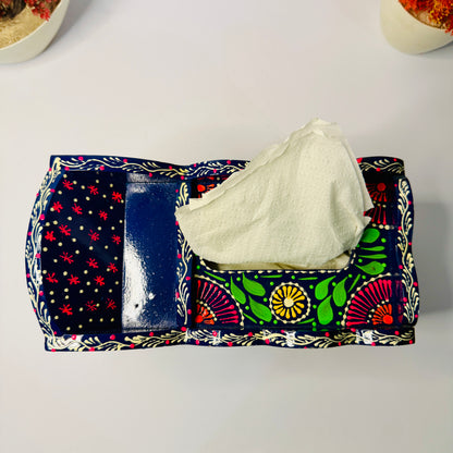 Fine Art Decorative Tissue Box Holder – Handcrafted Wooden Truck 003