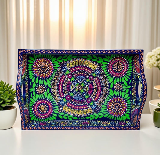 Fine Art Hand-Painted Serving Tray Square-003