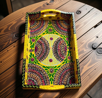 Fine Art Hand-Painted Serving Tray Square-D02-001