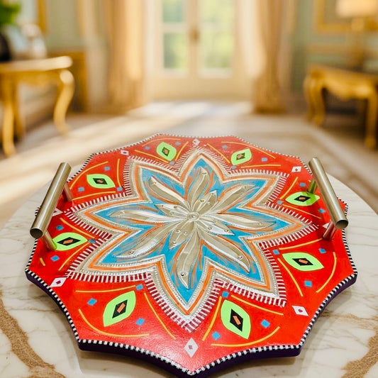 Star Serving Handle Tray Truck Art Wooden–Premium Kitchen & Home Décor.