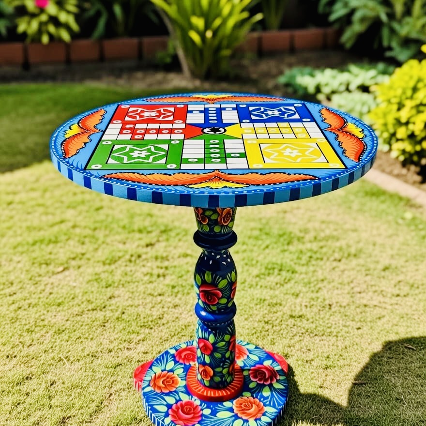 Ludo Table-Hand Painted.