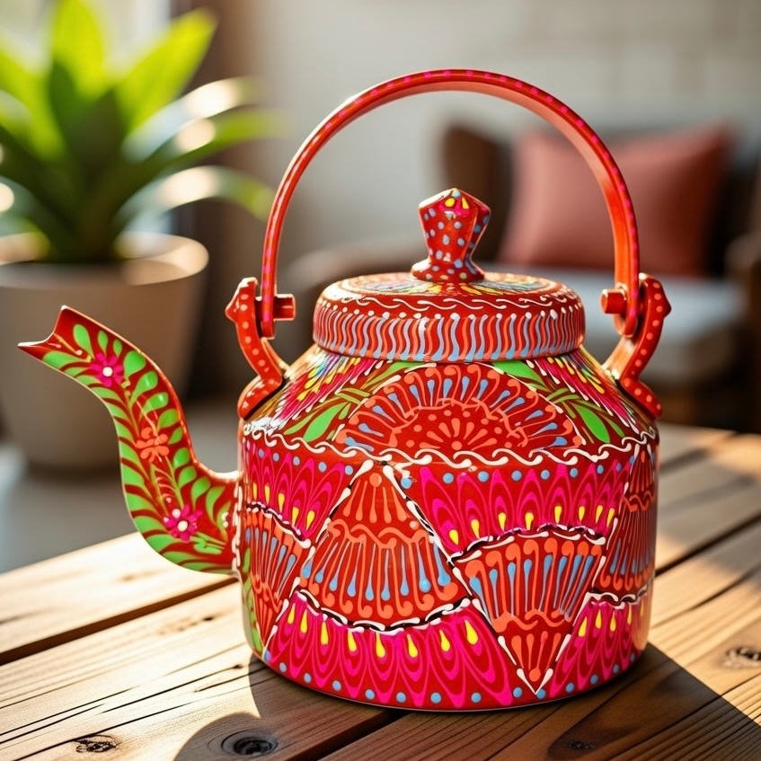 Fine Art Hand-Painted Kettle – A Masterpiece of Traditional Craft L-002