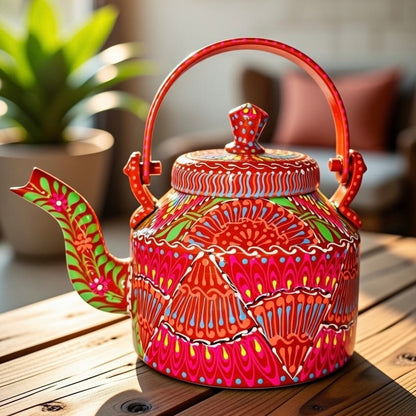Fine Art Hand-Painted Kettle – A Masterpiece of Traditional Craft L-002