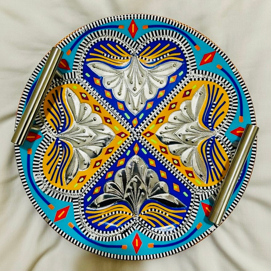Chamakpatti Handle Serving Tray Round-005-03-01