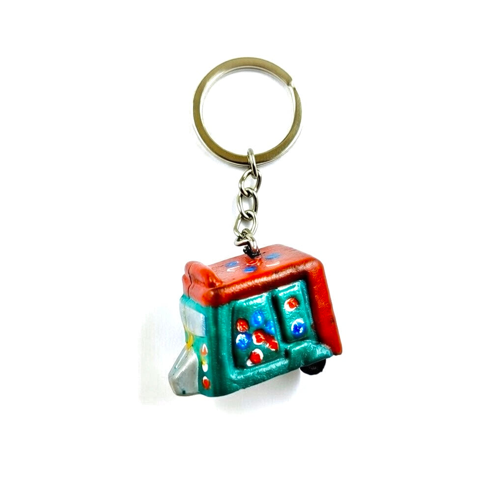 Hand Painted Rickshaw Key Chain D02