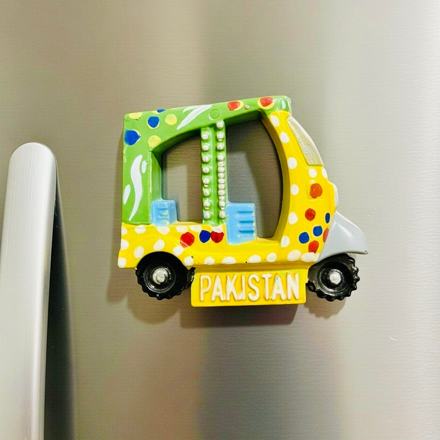 Rickshaw Fridge Magnet Handmade Truck Art D-03