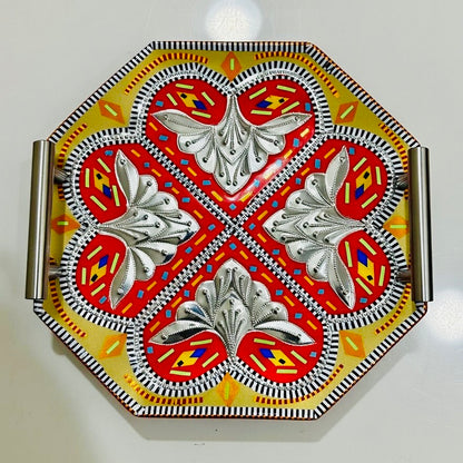 Chamakpatti Handle Serving Tray Octagon-001-002