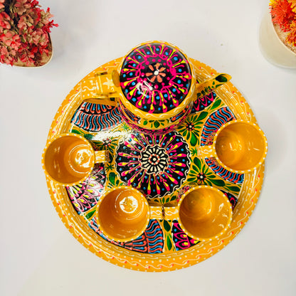 Pakistani Truck Art Inspired Fine Art Tea Set – Hand Painted 4 Cup-001