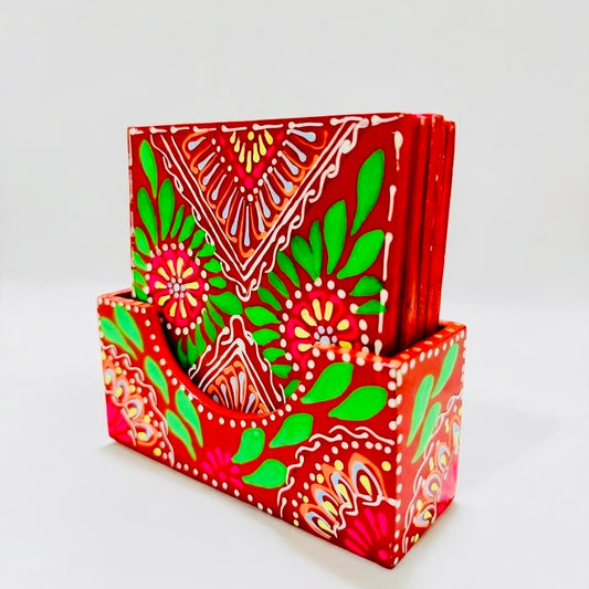 Fine Art Tea Coasters Hand painted & Hand made 002