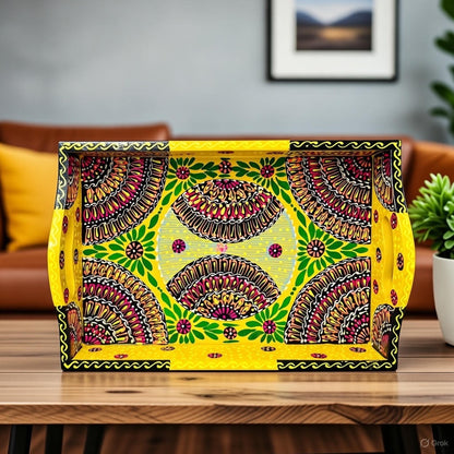 Fine Art Hand-Painted Serving Tray Square-D02-001