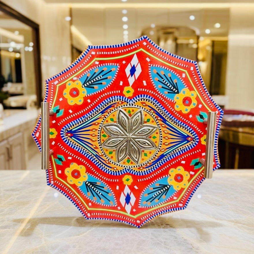 Star Serving Handle Tray Truck Art Wooden–Premium Kitchen & Home Décor.