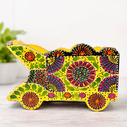 Fine Art Decorative Tissue Box Holder – Handcrafted Wooden Truck 001