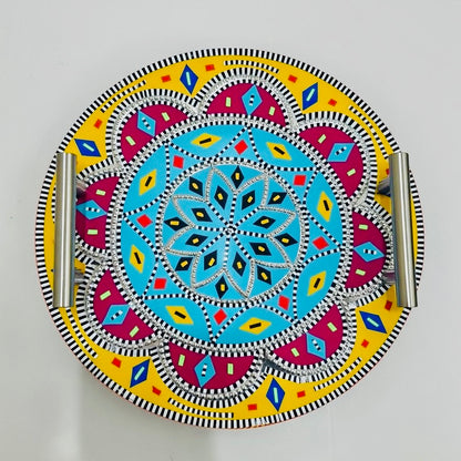 Chamakpatti Handle Serving Tray Round-001-005