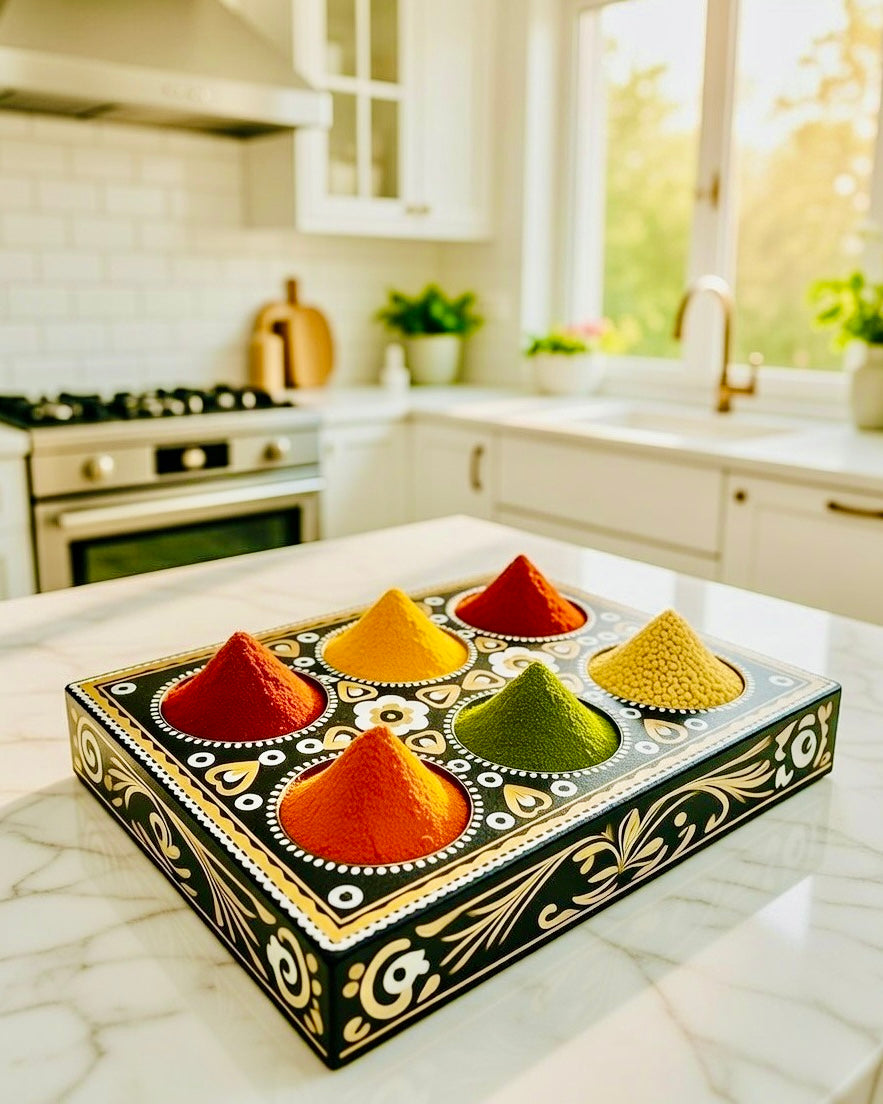 Six Partition Tray Chamakpatti Art 006