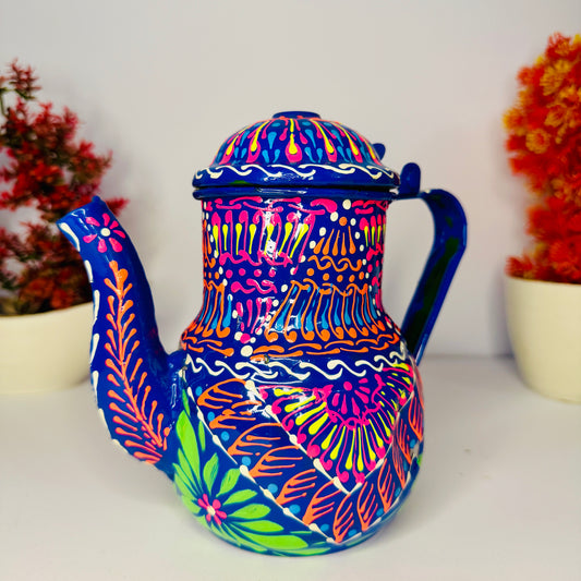 Traditional Truck Art Teapot | Handmade Decorative Kettle L-003.