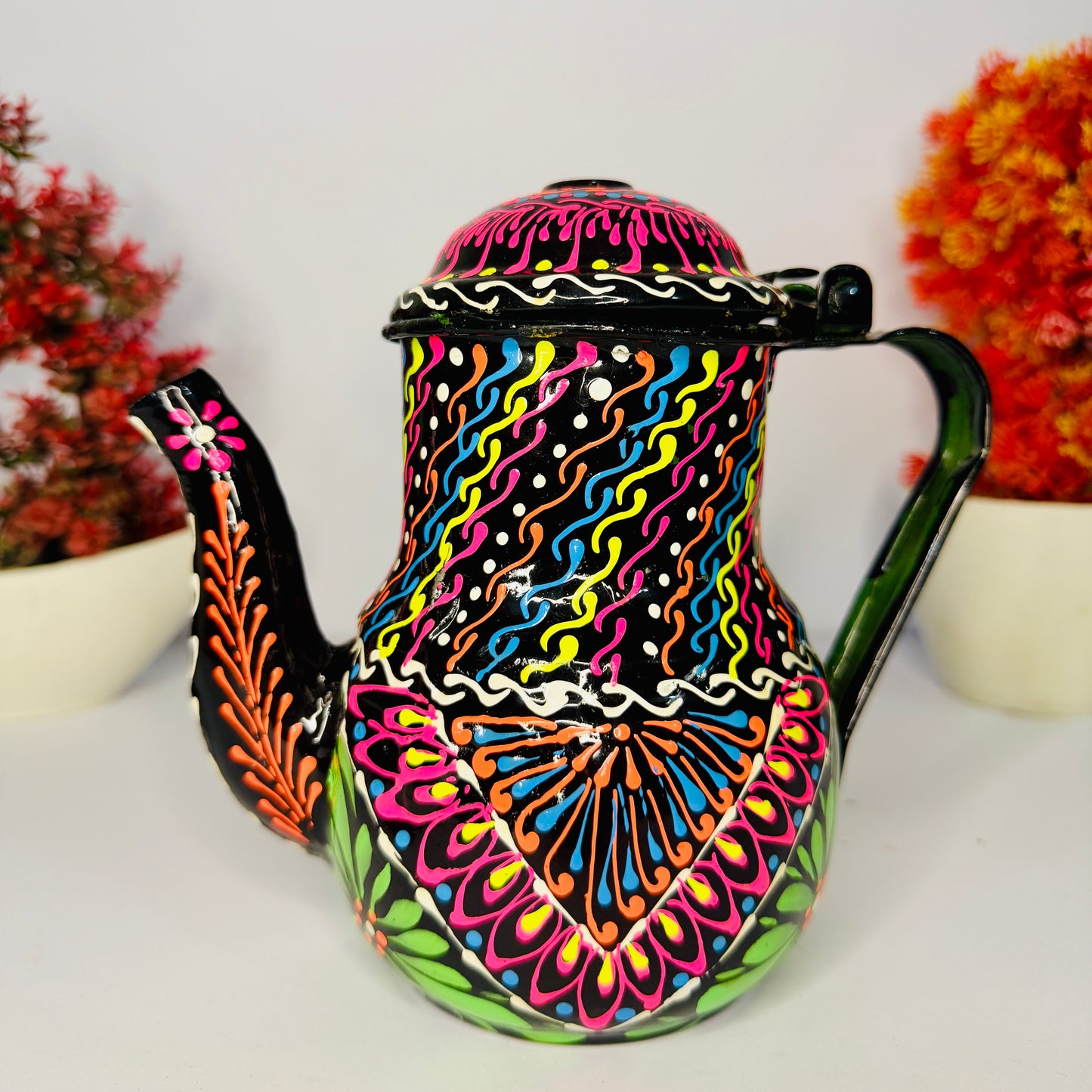 Traditional Truck Art Teapot | Handmade Decorative Kettle L-006