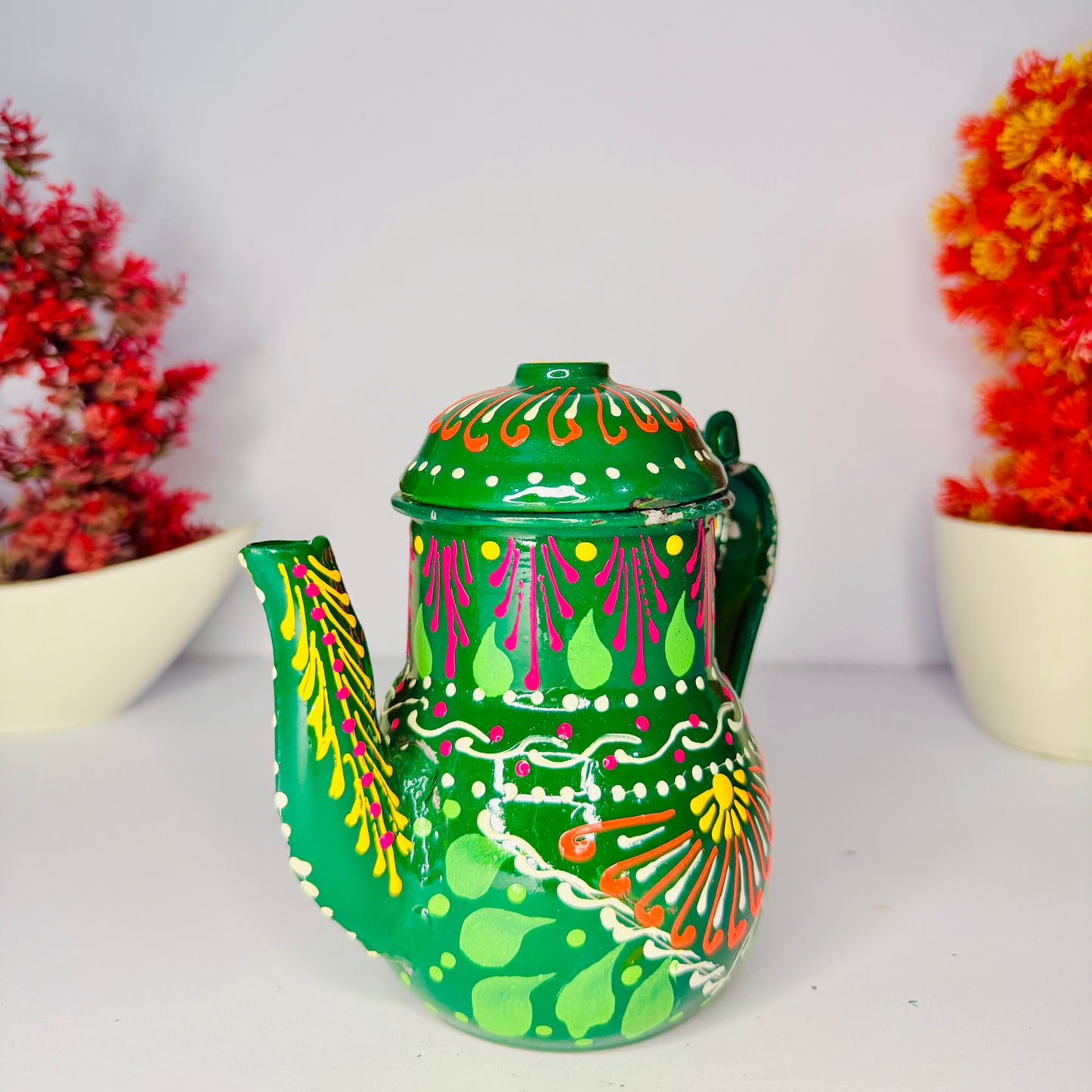 Hand-Painted Pakistani Truck Art Teapot S-004
