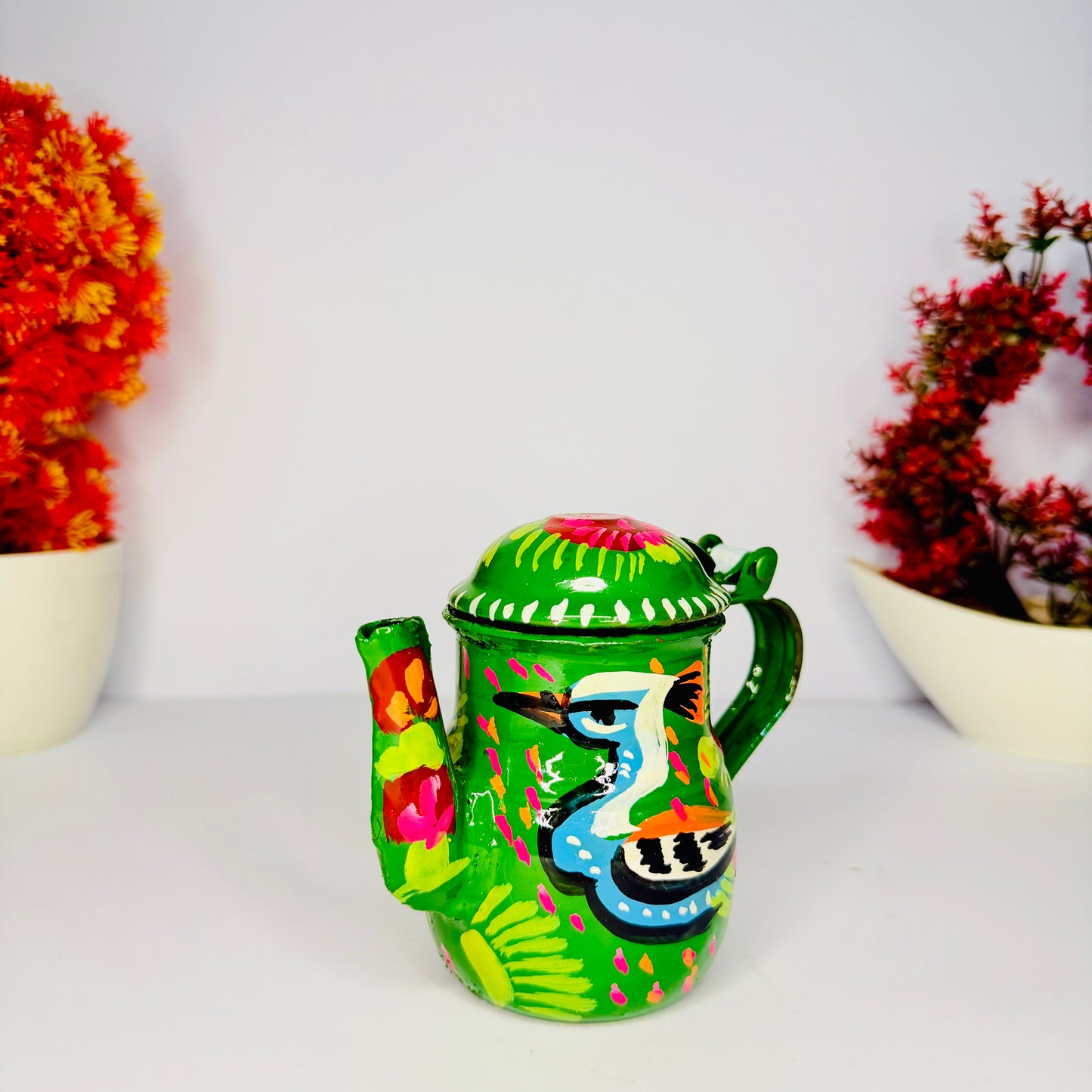 Hand-Painted Pakistani Truck Art Tea Set – Traditional & Colorful 2 cup-004