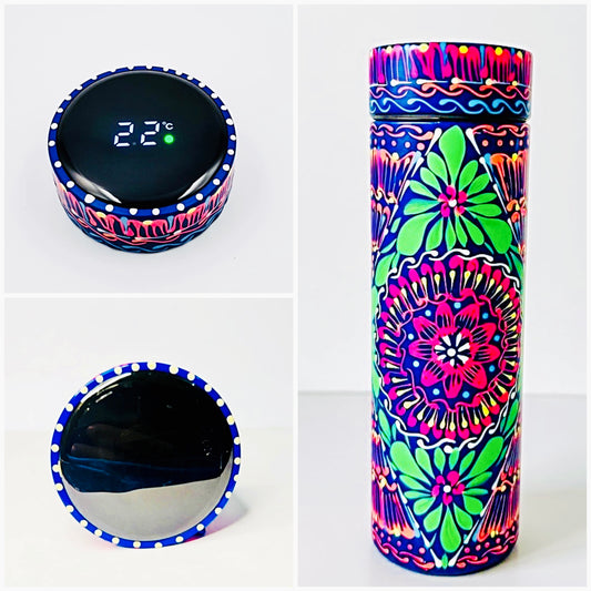 Hand-painted Water Bottle with Digital Temperature Display D02-003