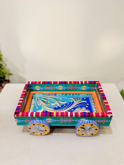 Mini(Small) Tray On Weels Handmade-Chamakpatti