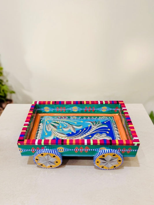 Mini(Small) Tray On Weels Handmade-Chamakpatti