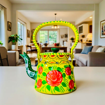 Yellow & Red Floral Motif Hand-painted Kittle 001