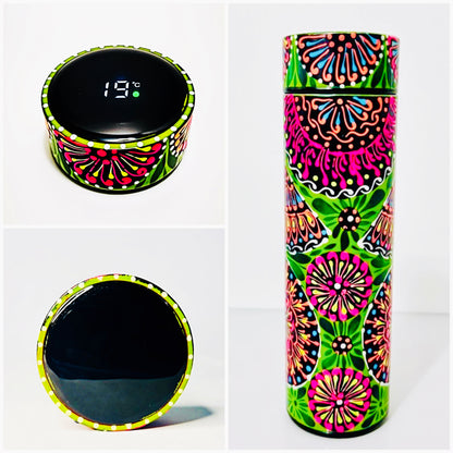 Hand-painted Water Bottle with Digital Temperature Display 004