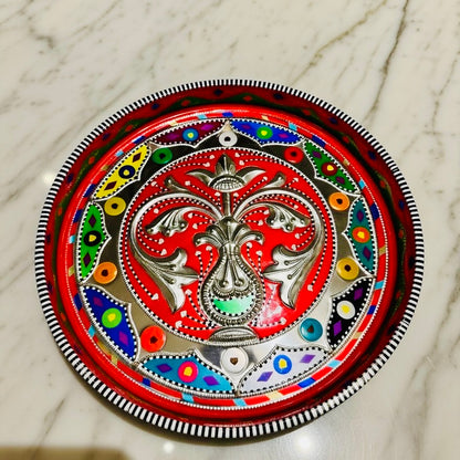 Multicolor Round Medium Tray (Chamakpatti) D02-00