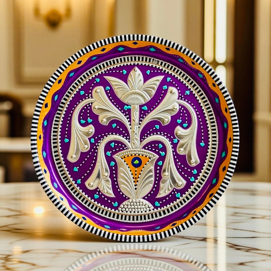 Perpule Round Mini(Small) Tray (Chamakpatti) 016