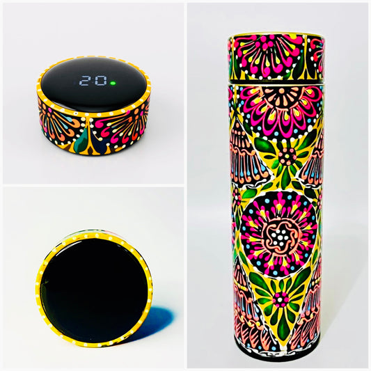 Hand-painted Water Bottle with Digital Temperature Display 001