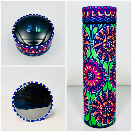 Hand-painted Water Bottle with Digital Temperature Display D01-003