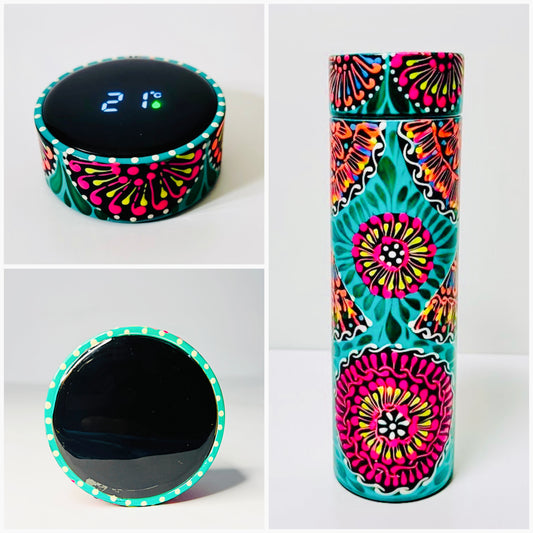Hand-painted Water Bottle with Digital Temperature Display D01-007