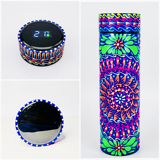 Hand-painted Water Bottle with Digital Temperature Display D03-003