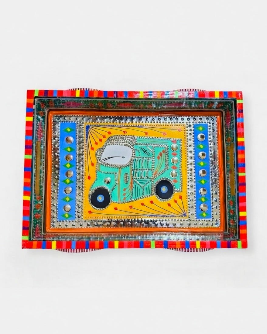 Rickshaw Design Tray on Weels Handmade-Chamakpatti 001-005