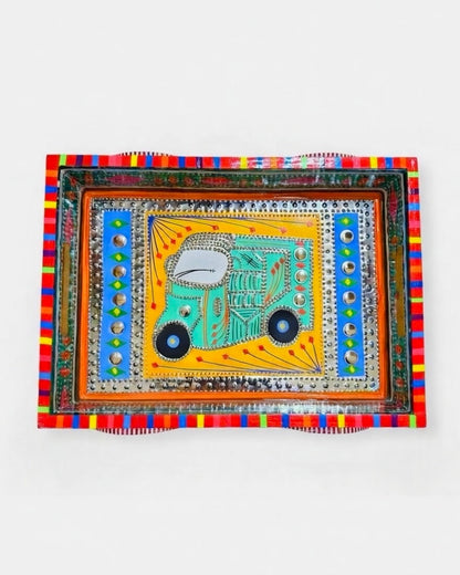 Rickshaw Design Tray on Weels Handmade-Chamakpatti 001-005