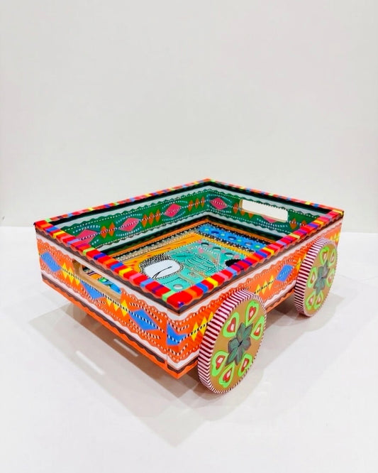 Rickshaw Design Tray on Weels Handmade-Chamakpatti 001-005